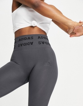Adidas Training Szare bezszwowe legginsy używane M