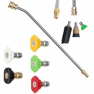 ZESTAW 5 DYSZ SZYBKOZŁĄCZKA LAVOR PARKSIDE+ LANCA DO MYJKI 1/4” ZAGIETA 30°