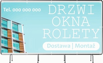 BANER REKLAMOWY 200x100cm projekt gratis DRZWI OKNA ROLETY DOSTAWA MONTAŻ