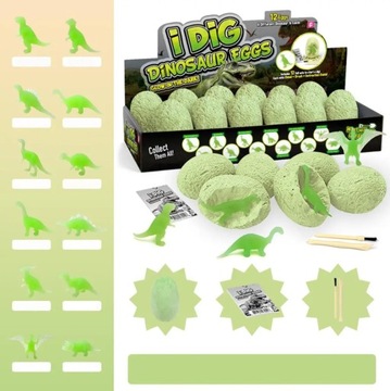 НАБОР СВЕТЯЩЕЙСЯ ДИНОЗАВРОВОЙ ШАХТЫ РАСКОПКИ 12 БОЛЬШИХ ЯИЦ АРХЕОЛОГ