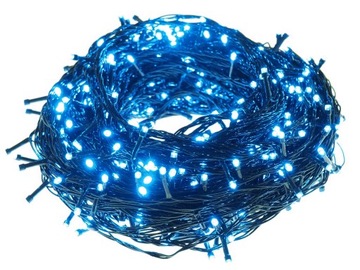 Długie Lampki 300 LED IP 44 choinkowe 30M Nieieski