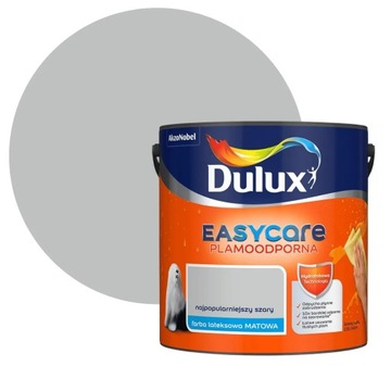 DULUX EASYCARE FARBA LATEKSOWA PLAMOODPORNA Najpopularniejszy Szary 2,5L