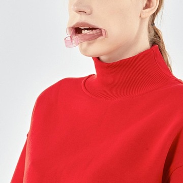 Trenażer ust Urządzenie do ćwiczeń uśmiechu Urządzenie do ćwiczeń szczęki w kolorze różowym