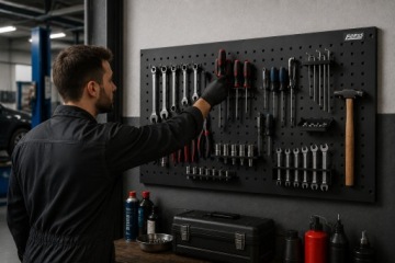 МЕТАЛЛЬНАЯ ИНСТРУМЕНТАЛЬНАЯ ДАСКА СТЕНД ВАРКШОПА + КРЮЧКИ 104x60 см ФАРИС
