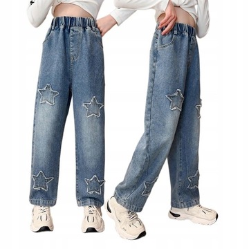 Spodnie JEANSY Paperbag SZEROKIE Luźne MOM Fit