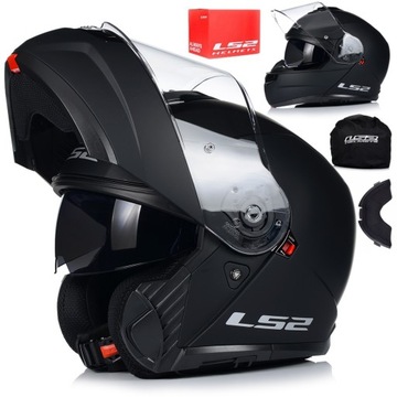 SZCZĘKOWY KASK MOTOCYKLOWY LS2 FF908 STROBE II STROBE 2 czarny mat r. XL