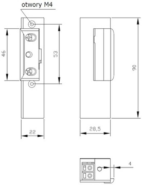 Elektrozaczep / Bolt / Hook R3 справа без блока.