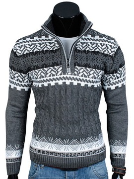 SWETER Wzór Norweski N67 Grafit__XXL_PRODUKT_PL