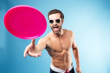 FRISBEE LATAJĄCY DYSK TALERZ NA PLAŻĘ Niebieski