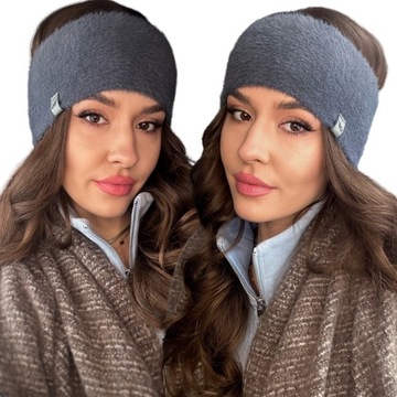 OPASKA DAMSKA NA GŁOWĘ NAUSZNIKI DAMSKA KOBIECA MODNA USZY GRAFITOWA