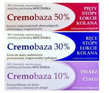 CREMOBAZA Zestaw kremów z mocznikiem 10% 30% 50%