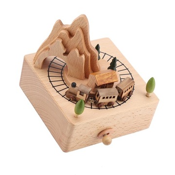 Деревянная музыкальная шкатулка Красивая деревянная поделка