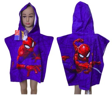 SPIDERMAN Ponczo RĘCZNIK DZIECIĘCY Okrycie Kąpielowy 100% Bawełna MARVEL