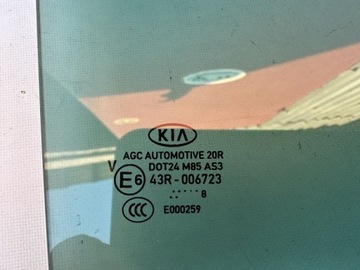 KIA SPORTAGE 2018R SKLO (OKNO) DVEŘE ZADNÍ M85AS3 ORIGINÁLNÍ