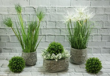 Винтажный ажурный подсвечник из цемента H33