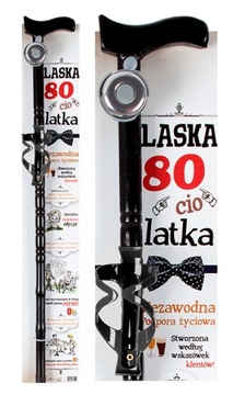 LASKA 80tka Z UCHWYTEM NA BUTELKĘ I DZWONEK DLA EMERYTA PREZENT URODZINOWY