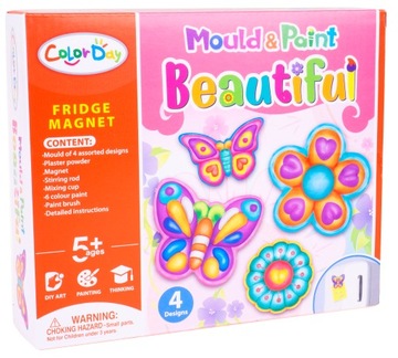 GIPSOWE MAGNESY NA LODÓWKĘ MOTYLE KWIATY ZRÓB SAM