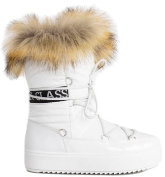 БЕЛЫЕ СНЕЖНЫЕ БОТИНКИ С МЕХОВЫМ УТЕПЛИТЕЛЕМ ЗИМНИЕ БОТИНКИ 36