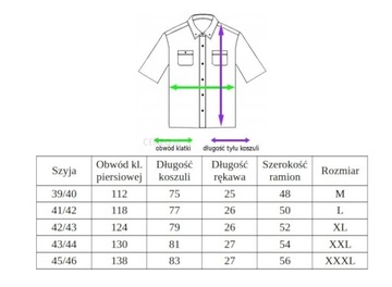 Elegancka Koszula męska krótki rękaw WZOREK rozmiar 41/42 L