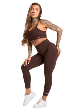 GYM GLAMOUR LEGGINSY PUSH UP 2.0 CHOCOLATE CZEKOLADA M