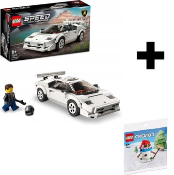 LEGO SPEED CHAMPIONS LAMBORGHINI COUNTACH 76908 + LEGO 30645 ZESTAW ŚWIĘTA