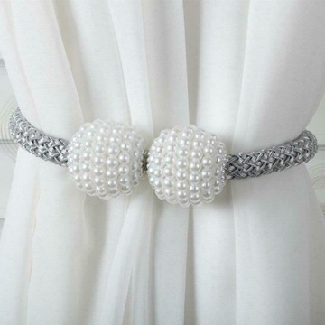 Зажим для штор, шнур, серый магнит