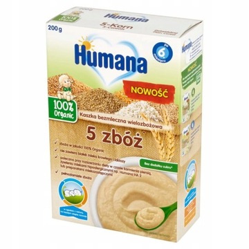 HUMANA KASZKA BEZMLECZNA 5 ZBÓŻ 200G PO 6 MIESIĄCU
