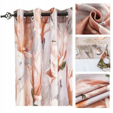 140x250 готовые шторы на жалюзи FLOWERS 137 БЕСПЛАТНЫЙ ШТОРНИНГ