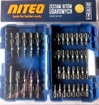 NITEO ZESTAW BITÓW UDAROWYCH 42 SZT