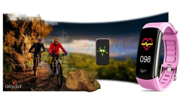 SMARTBAND GIEWONT ЧЕРНЫЙ GW200-4 + РОЗОВЫЙ РЕМЕНЬ