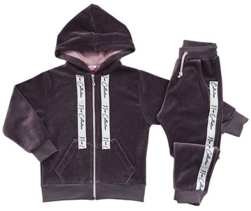 Welurowy dres dla dziewczynki komplet WELUR 110