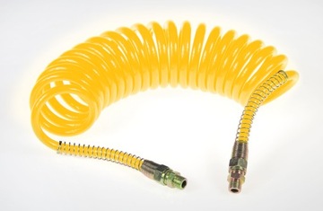 Przewód wąż spiralny pneumatyczny M22 żółty 4,5m