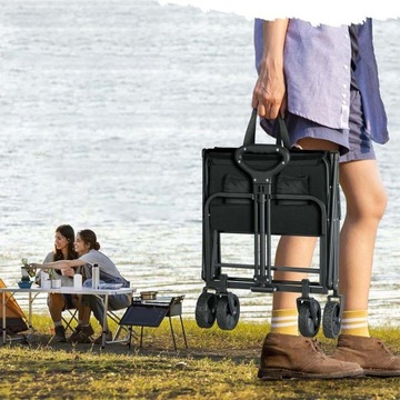 Wózek Turystyczny Plażowy Transportowy Ogrodowy Składany Z Uchwytem 150KG