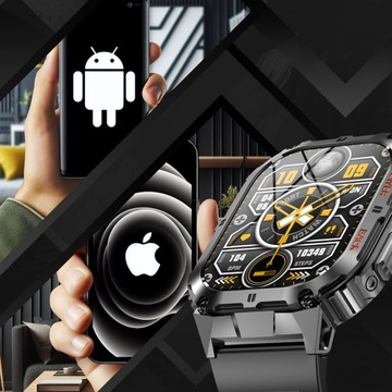 SMARTWATCH ZEGAREK MĘSKI MENU POLSKIE SPORT PULS ROZMOWY SMART WATCH AMOLED