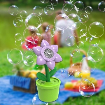 Дозатор для пузырьков Автоматический цветок для выдувания пузырей с фиолетовой подсветкой и музыкой