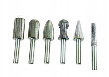 КОНЦЕВЫЕ ФРЕЗЫ ДЛЯ МЕТАЛЛИЧЕСКИХ НАПИЛЬНИКОВ НАБОР ИЗ 6 П.