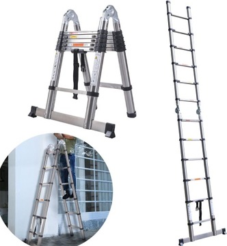 3,8m (1,9m+1,9m) drabina teleskopowa ze stali