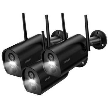Kamera Zewnętrzna Akumulator WiFi IP 2K 3MPx 4xZoom Czarne na 15000mAh 3szt