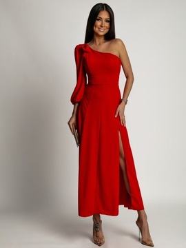 КРАСНОЕ ЭЛЕГАНТНОЕ ТОРЖЕСТВЕННОЕ ПЛАТЬЕ С ПРОЗЬЮ И ЦВЕТОМ ДЛЯ СТИЛЬНОЙ СВАДЬБЫ