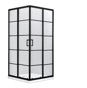INDES DUBAJ KABINA PRYSZNICOWA PRZESUWNA 90x90cm LOFT BLACK SZKŁO 6 MM