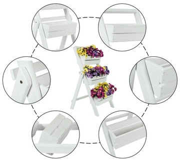 ЦВЕТОЧНАЯ ЧАША ЦВЕТОЧНЫЙ ГОРШОК 3x40см HERBAR ЛЕСТНИЦА ЦВЕТОЧНАЯ ПОДСТАВКА САД ТЕРРАСА БАЛКОН