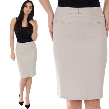 ЮБКА ИЗ ХЛОПКА С ПРЯЖКОЙ (38-52) 3 ЦВЕТА размер 50