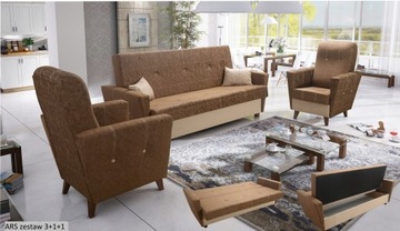 Meble wypoczynkowe zestaw wersalka sofa fotele ARS