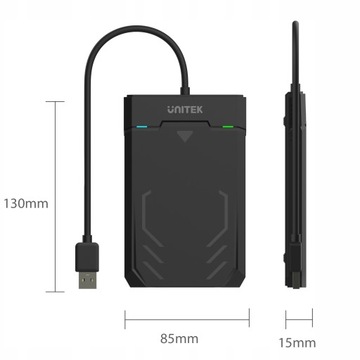 Карманный жесткий диск SSD 2.5 SATA USB 3.1 чехол Unitek