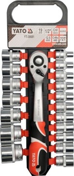 KLUCZE NASADOWE Z GRZECHOTKĄ 19szt 1/2'' YT-38681