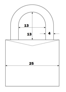 ABUS TITALIUM 727 25MM НАВЕСНОЙ ЗАМОК С КЛЮЧОМ