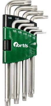 ZESTAw KLUCZY TRZPIEN. TORX 9-CZ T9-T45 FORTIS