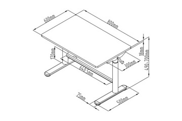 Письменный стол с ручной регулировкой Spacetronik XD SPE-X101W 80x60см 40кг