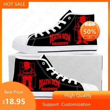 wysokie buty płócienne Death Row Records High Top Sneakers Mens Womens Teen