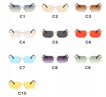 Прямоугольные узкие ретро очки без бретелек унисекс MAXIGROUP тренд 2024